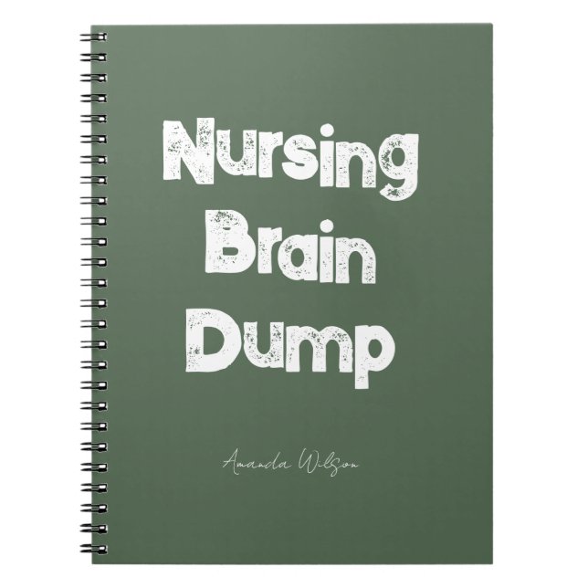 Nursing Student College Study Minimalist Olive Notebook (Front)