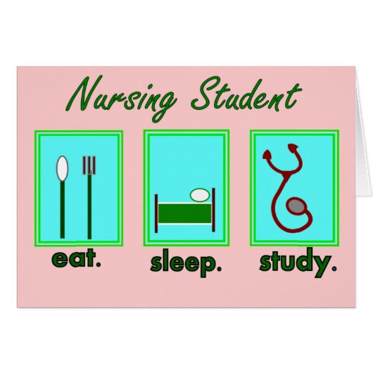 nursing student eat sleep study cards (Front Horizontal)