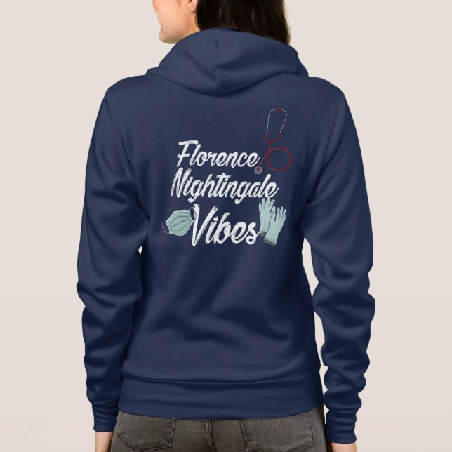 Nursing Student Nightingale Vibes Personalized Hoodie (Back)