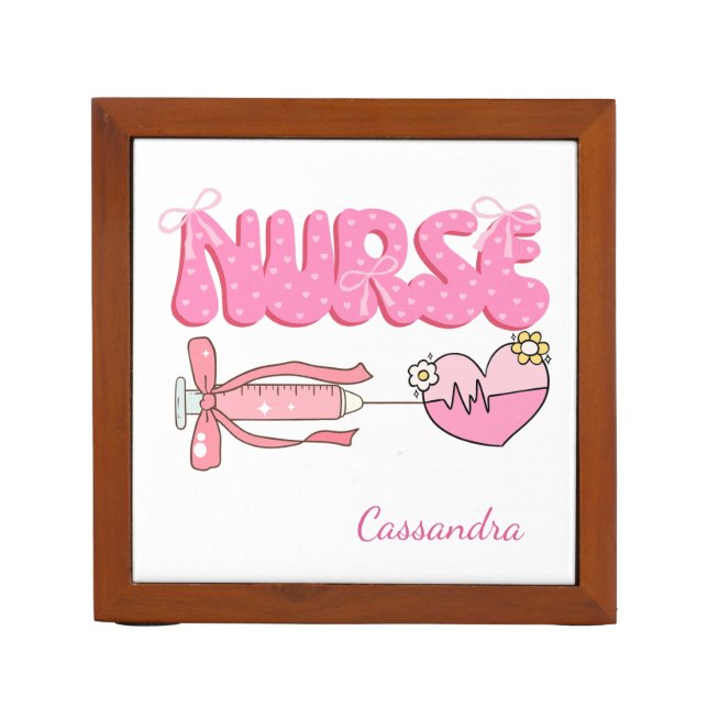 Nursing Student School Future Nurse Name Desk Organizer (Front)