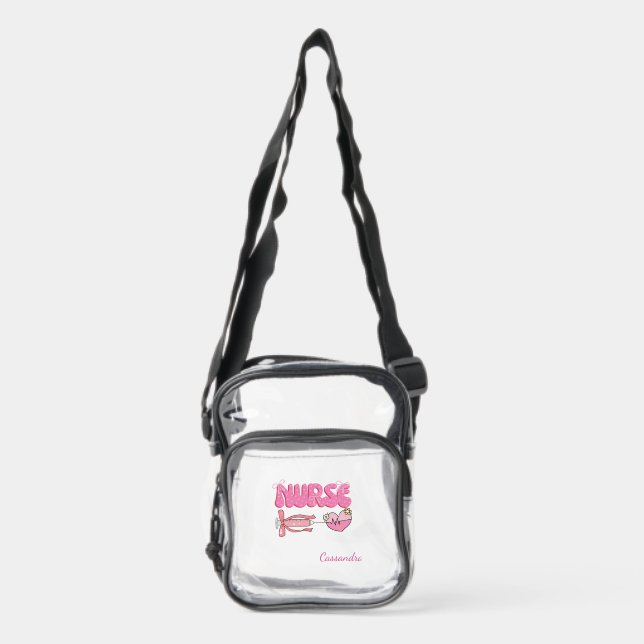 Nursing Student School Future Nurse Name  Gift Clear Crossbody Bag (Front)