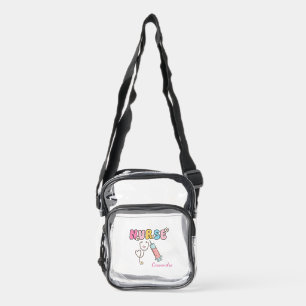 Nursing Student School Future Nurse Name Gift Clear Crossbody Bag