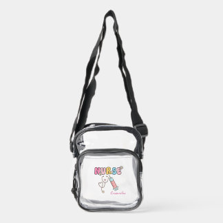 Nursing Student School Future Nurse Name Gift Clear Crossbody Bag