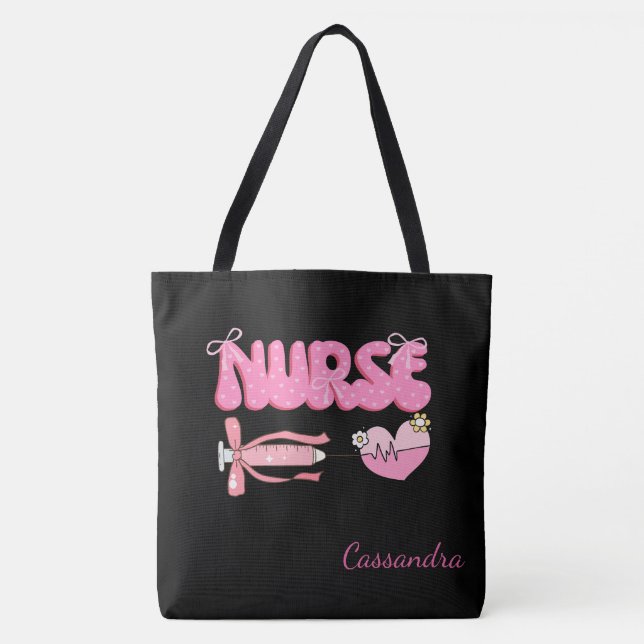 Nursing Student School Future Nurse Name  Gift Tote Bag (Front)