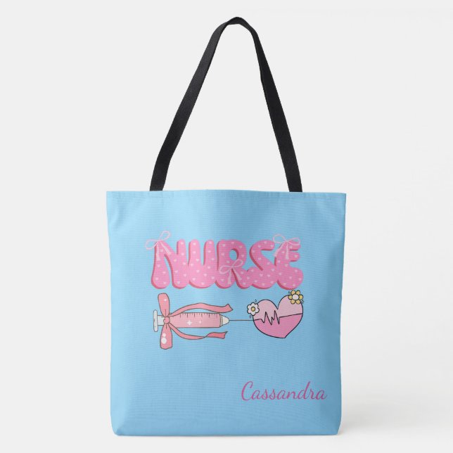Nursing Student School Future Nurse Name  Gift Tote Bag (Front)