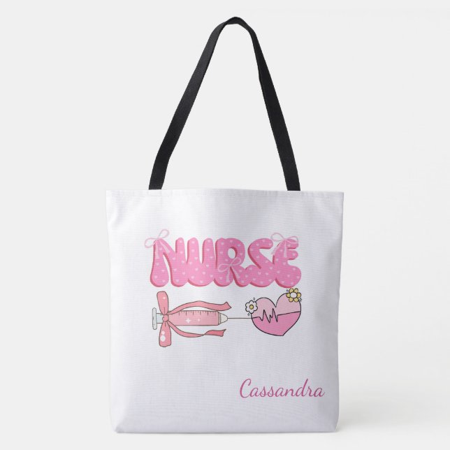 Nursing Student School Future Nurse Name  Gift Tote Bag (Front)