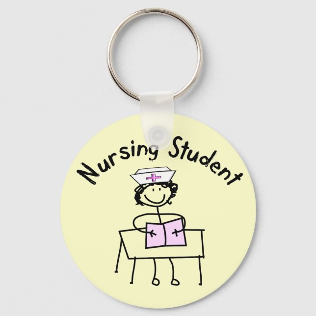 Nursing Student Stick Lady Gifts Keychain (Front)