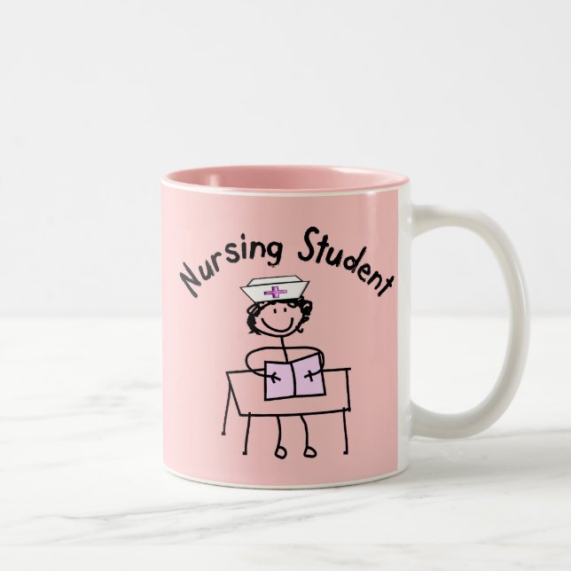 Nursing Student Stick Lady Gifts Two-Tone Coffee Mug (Right)