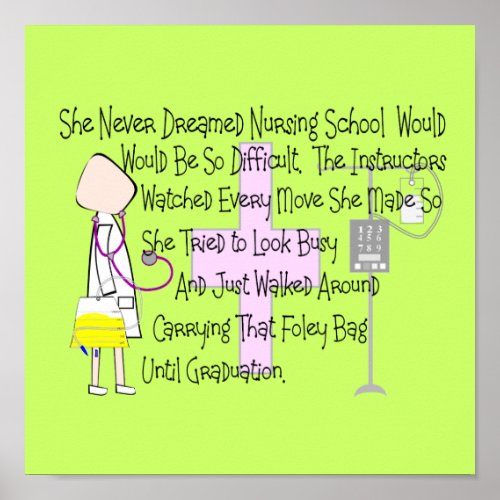 Nursing Student Story Art Poster Foley Bag