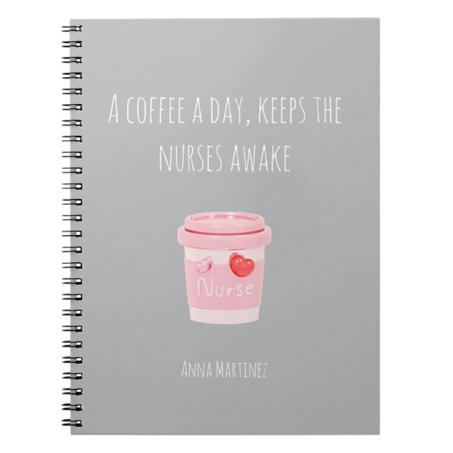 Nursing Student Study Minimalist Gift Class Grey Notebook (Front)