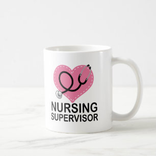 Nursing Supervisor Heart Stethoscope Coffee Mug