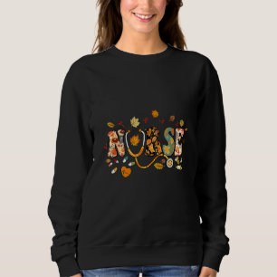 Nursing Thanksgiving Day Stethoscope Fall Nurse Co Sweatshirt