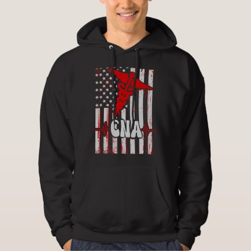 Nursing Vintage Usa Flag Certified Nurse Assistant Hoodie