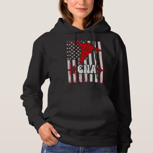 Nursing Vintage Usa Flag Certified Nurse Assistant Hoodie