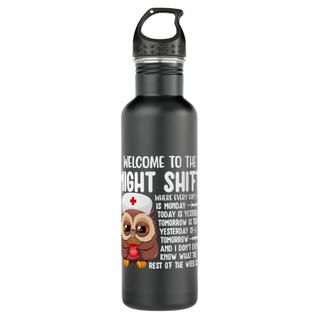 Nursing Welcome To Night Shift CNA Certified Nursi Stainless Steel Water Bottle (Front)