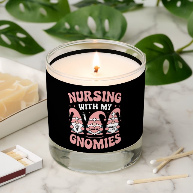 Nursing With My Gnomies Gnome Nurse Life Valentine Scented Candle (Lit)