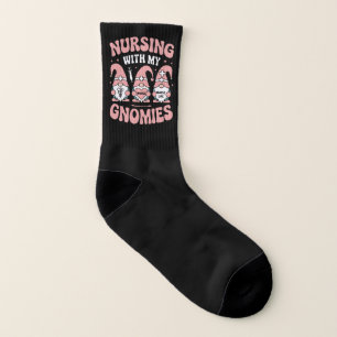 Nursing With My Gnomies Gnome Nurse Life Valentine Socks