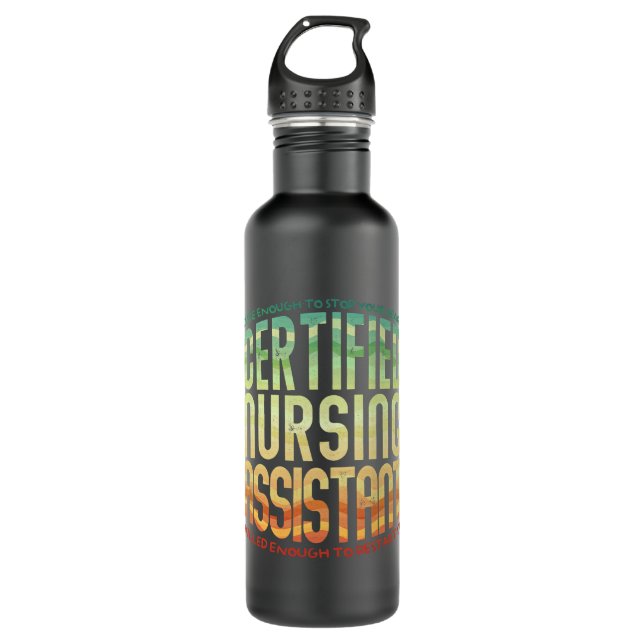 Nursing Womens Certified Nursing Assistant Nurse C Stainless Steel Water Bottle (Front)