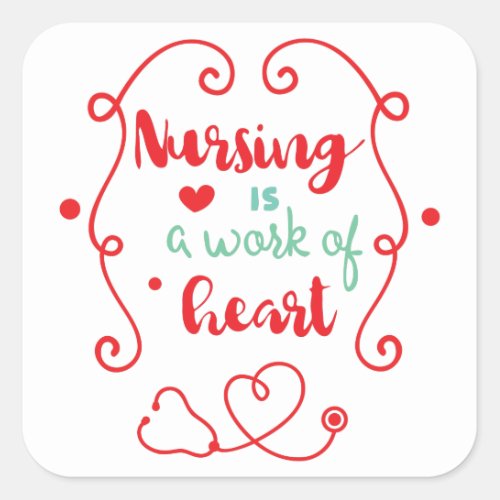 Nursing Work Square Sticker