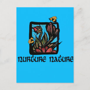 Nurture Nature Bee and Flowers Postcard
