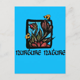 Nurture Nature Bee and Flowers                     Postcard