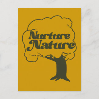 Nurture Nature Retro Tree Hugger                   Postcard