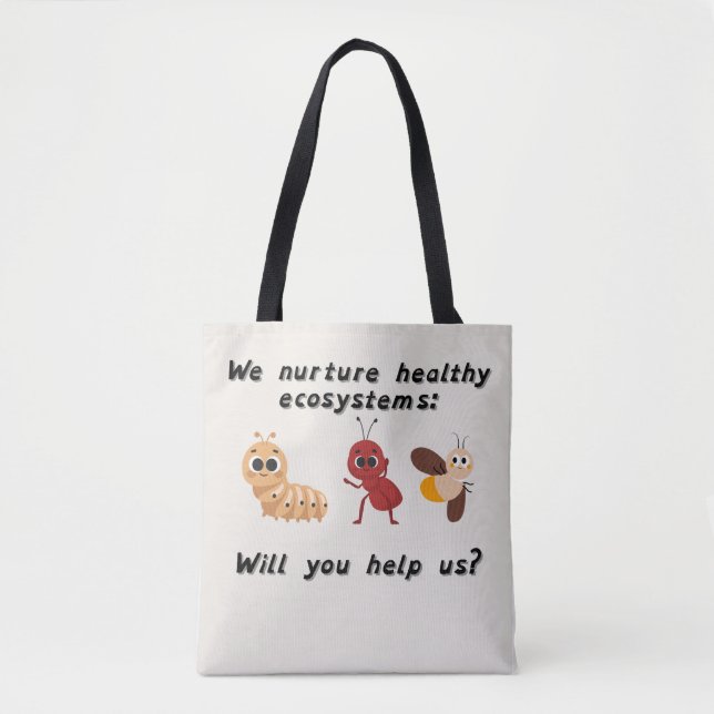  Nurture Our World White with black straps Tote Bag (Front)