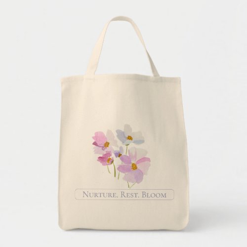 Nurture. Rest. Bloom Purple Bouquet  Tote Bag