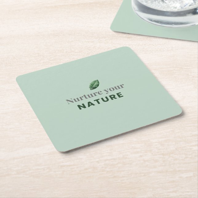 Nurture Your Nature Minimal Motivational Coaster (Angled)