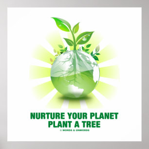 Nurture Your Planet Plant A Tree (Planet Earth) Poster