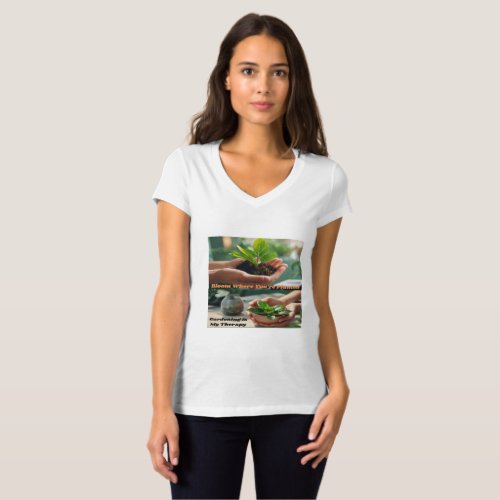 Nurturing Nature Gardening is My Therapy T_Shirt