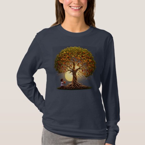 Nurturing Roots Baby  Tree Embrace girls long  T_Shirt