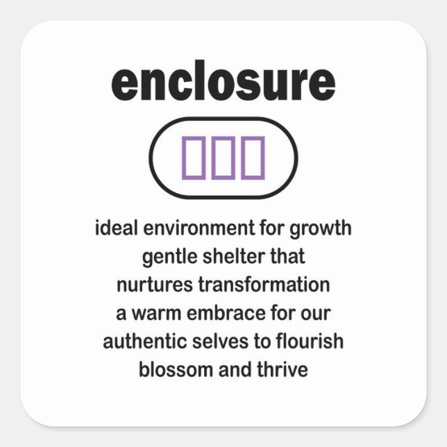 nurturing space - enclosure square sticker (Front)
