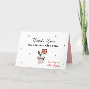 Nurturing Teacher Card, Teacher Appreciation Letterpress Thank You Card