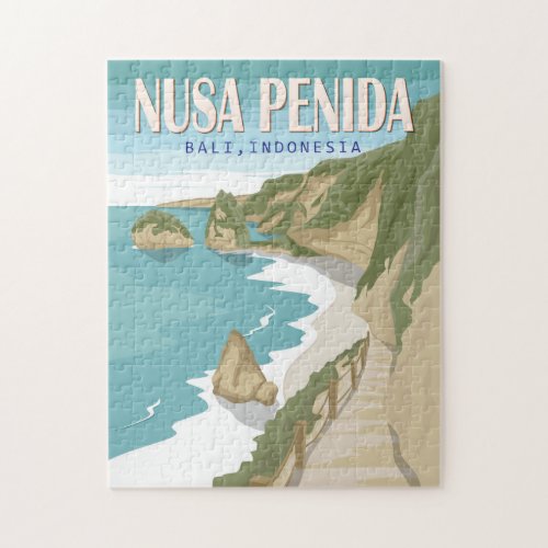 Nusa Penida Beach Bali Indonesia Vintage Jigsaw Puzzle