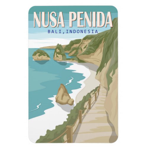 Nusa Penida Beach Bali Indonesia Vintage Magnet