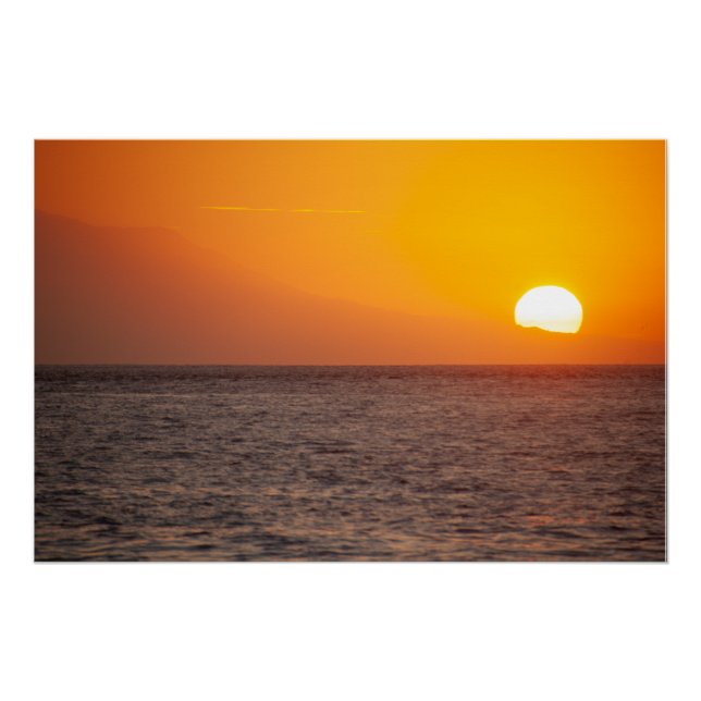 Nusa Penida Golden Sunset Bali Art Poster (Front)