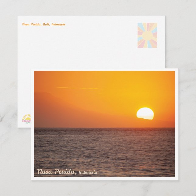 Nusa Penida Golden Sunset Postcard (Front/Back)