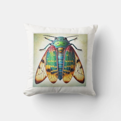 Nustera Insect 190624IREF115 _ Watercolor Throw Pillow