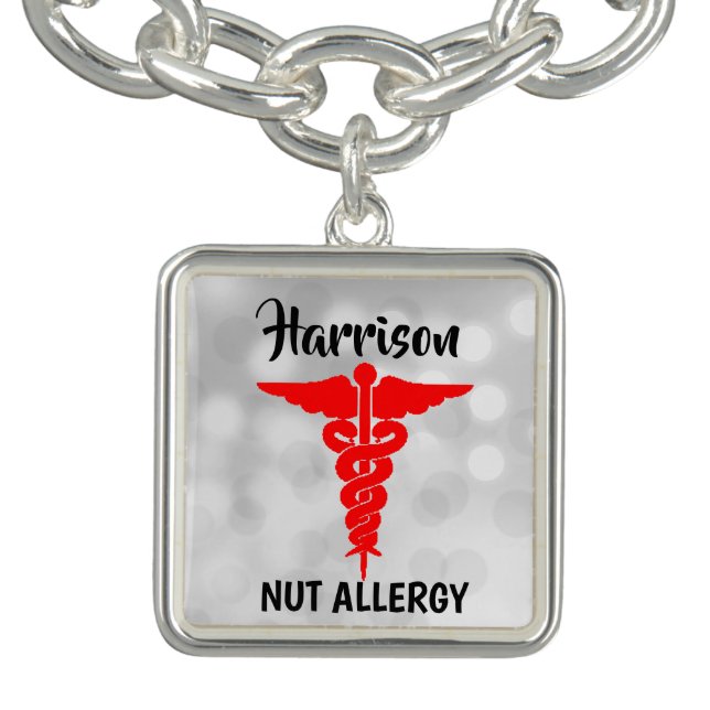 Nut Allergy Alert Personalized Bracelet (Design)