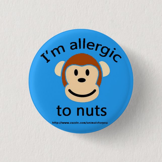 Nut Allergy Alert Pinback Button (Front)