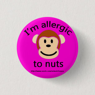 Nut Allergy Alert Pink Button