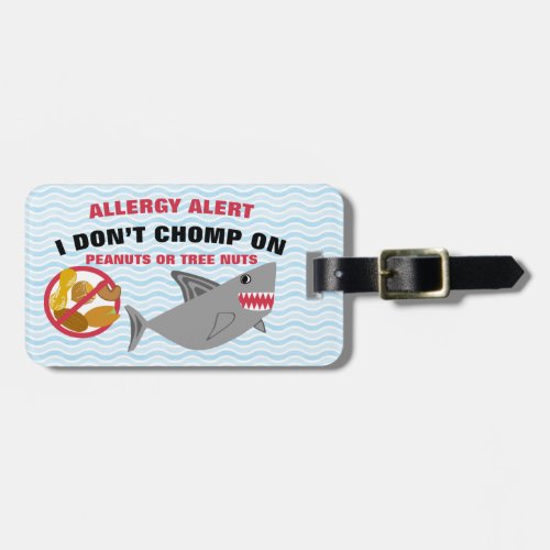 Nut Allergy Alert Shark Tag for Medical Kit