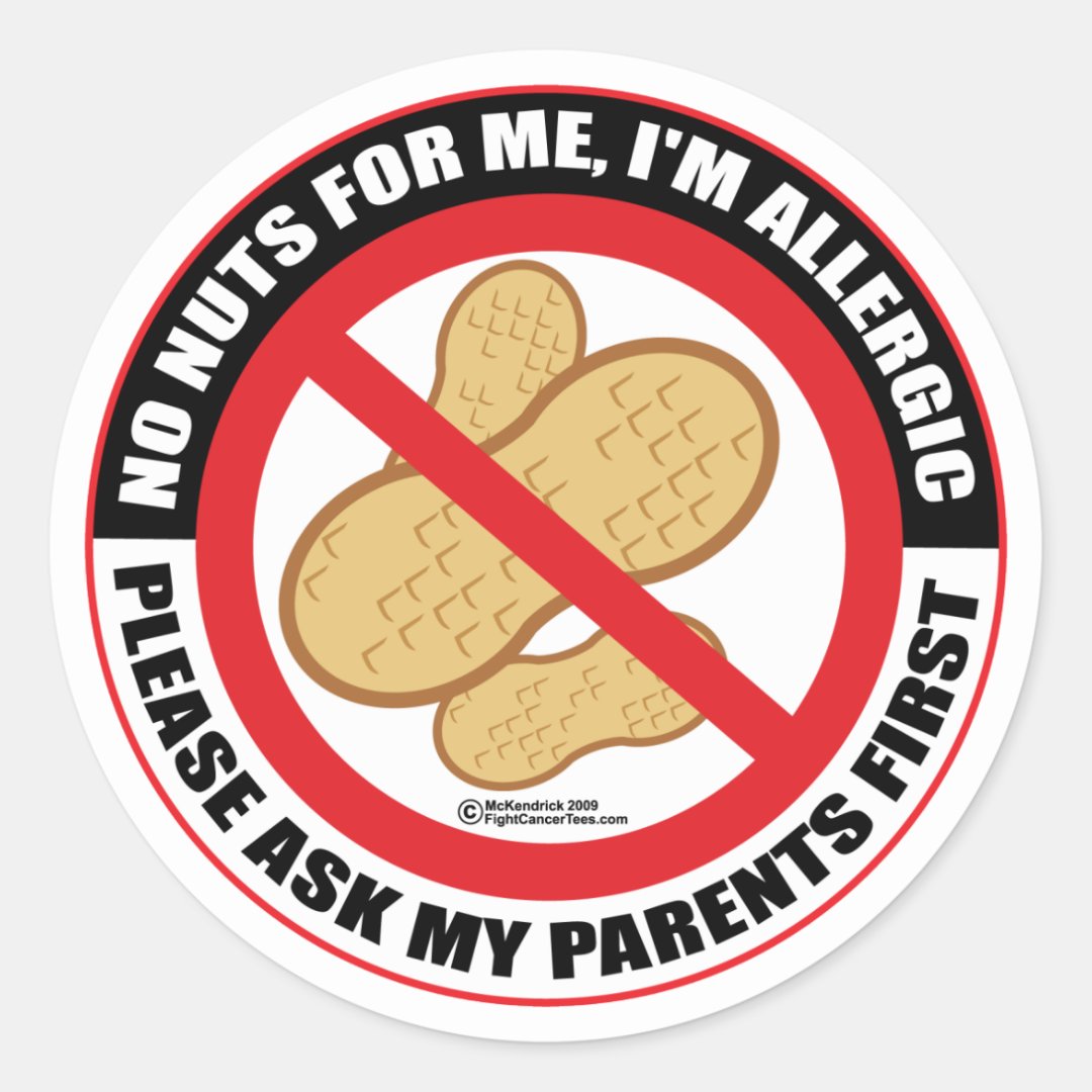 Nut Allergy Classic Round Sticker Zazzle