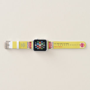 Nut Allergy Custom Medical Alert Emergency Info Apple Watch Band