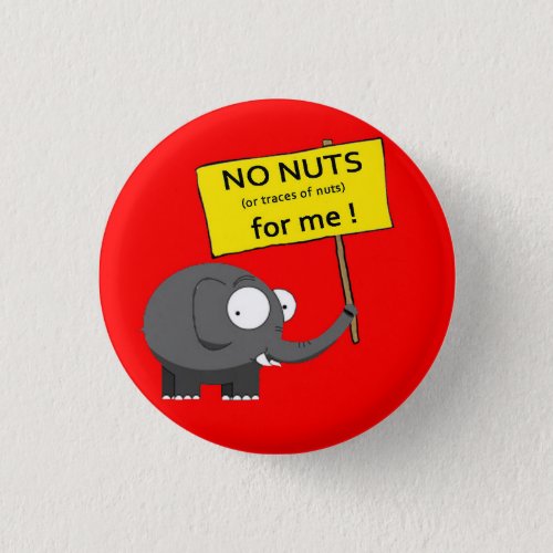 Nut Allergy Elephant Button