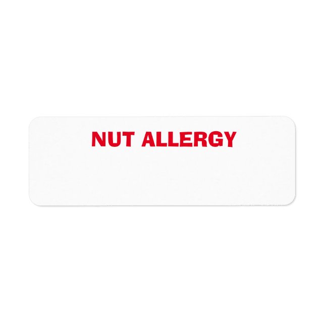 Nut Allergy health concern, condition Label (Front)