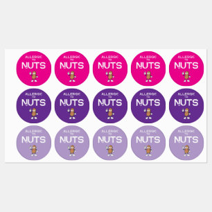 Nut Allergy Waterproof Colorful Sticker