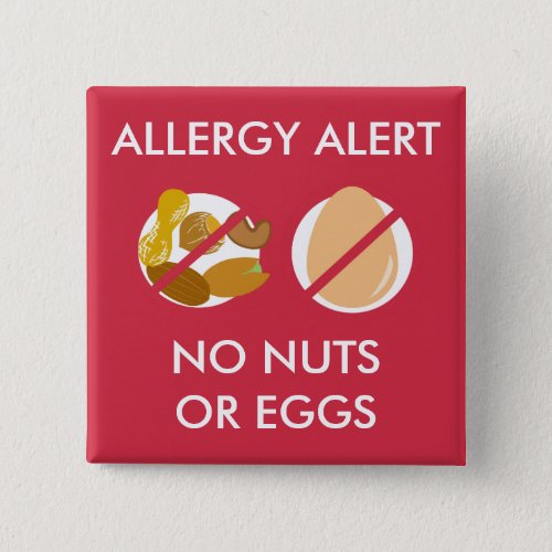 Nut and Egg Food Allergy Alert Pin