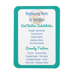 Nut Butter Substitutes Chart Baking Nut Free Magnet